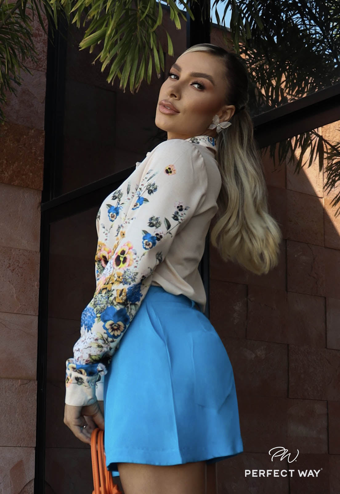 Flower Print Button Up