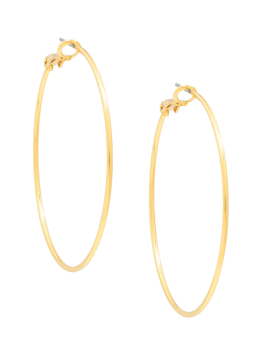 Large Metal Slim Hoop Earring