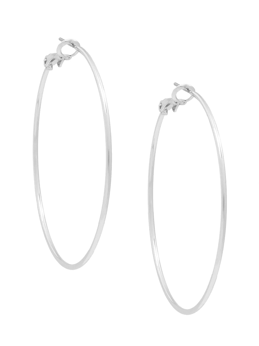 Large Metal Slim Hoop Earring