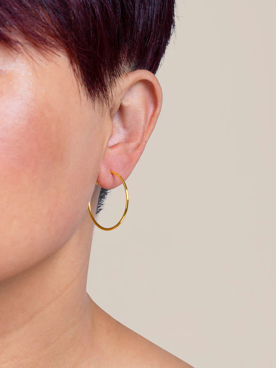 Small Metal Slim Hoop Earrings