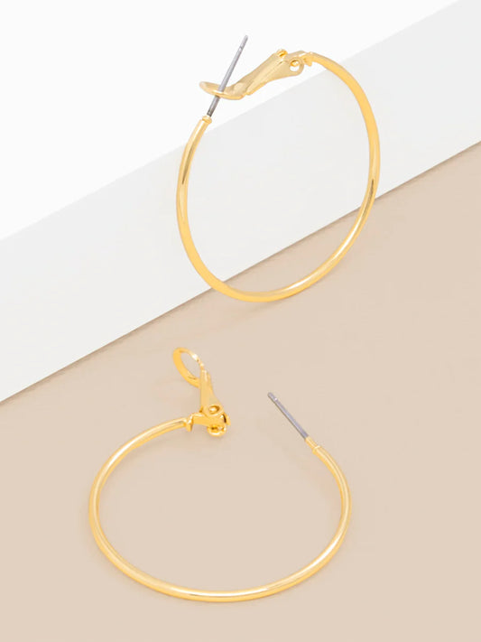 Small Metal Slim Hoop Earrings