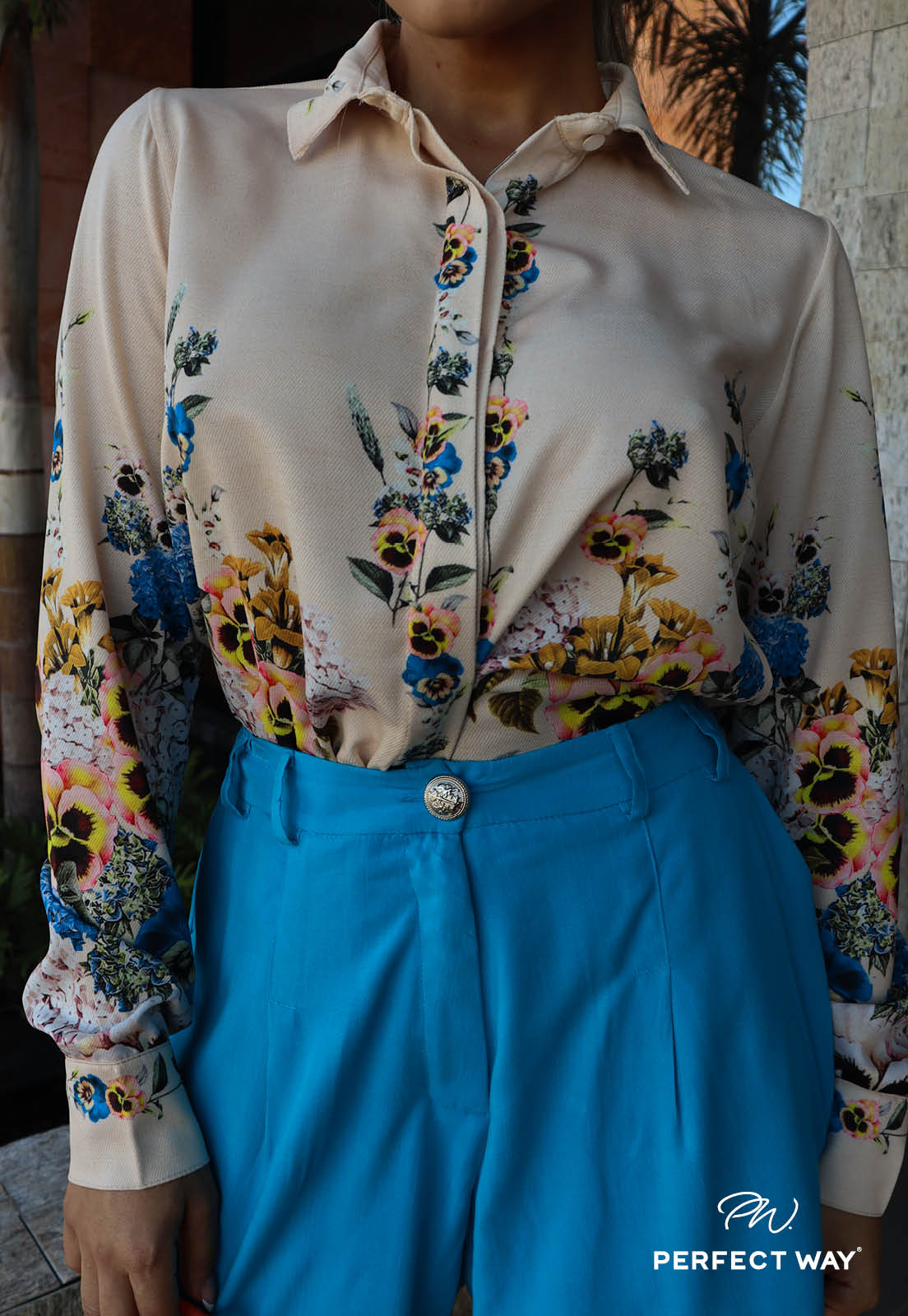 Flower Print Button Up