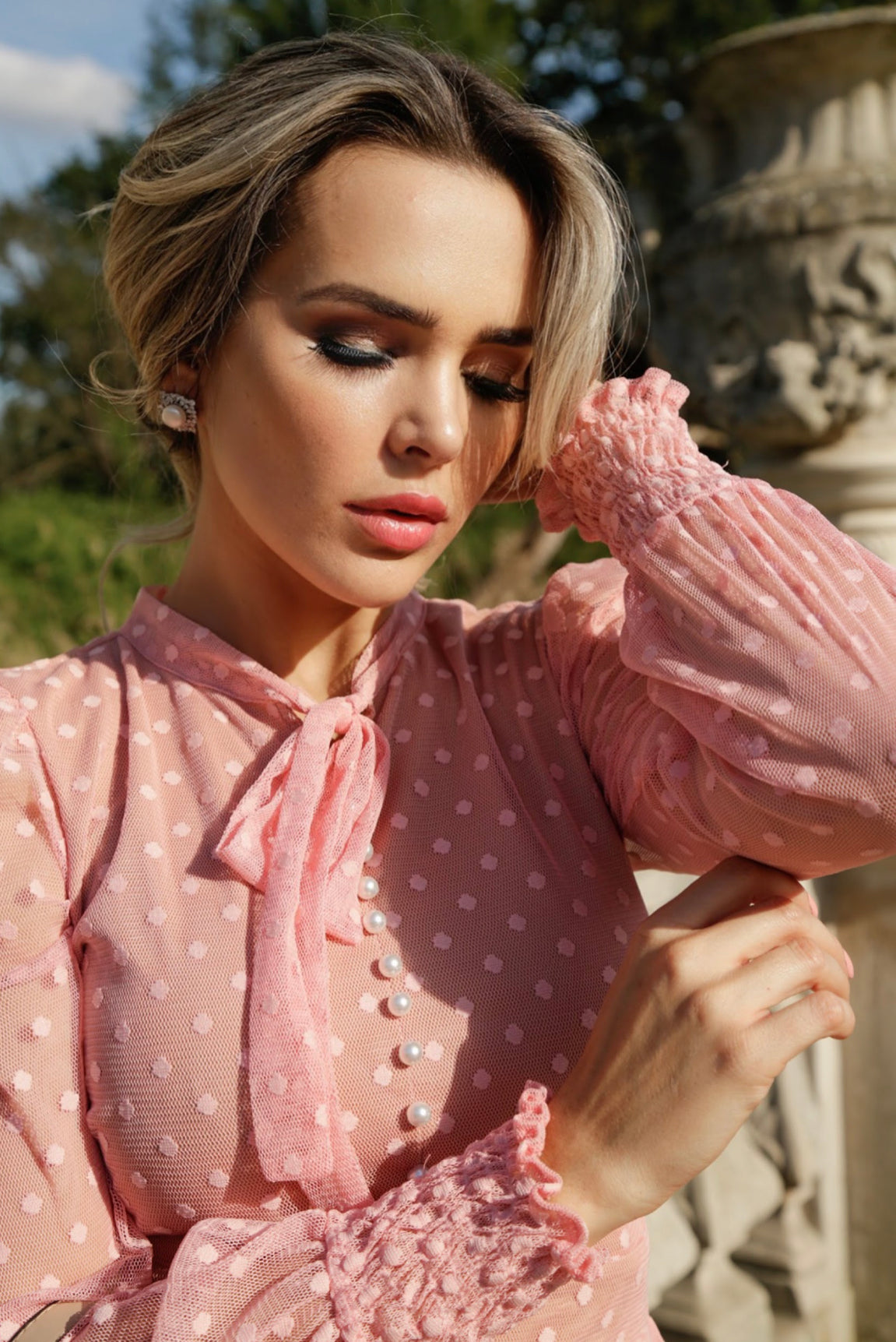 Katarina - Light Pink Lightweight Midi Dress