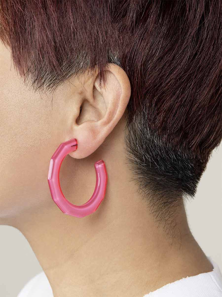 Large Resin Hoop Earring