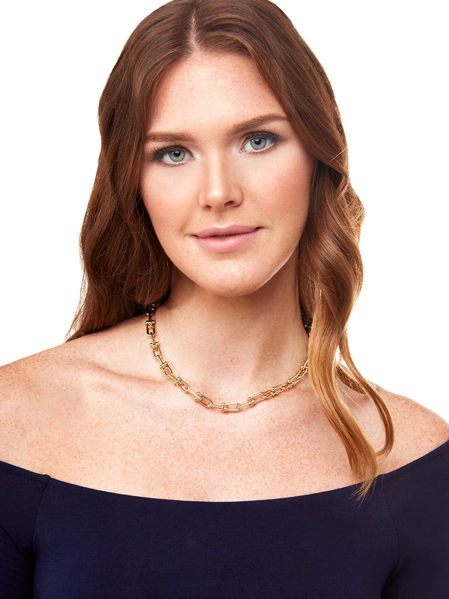 Silver Cable Chain Clips Collar Necklace