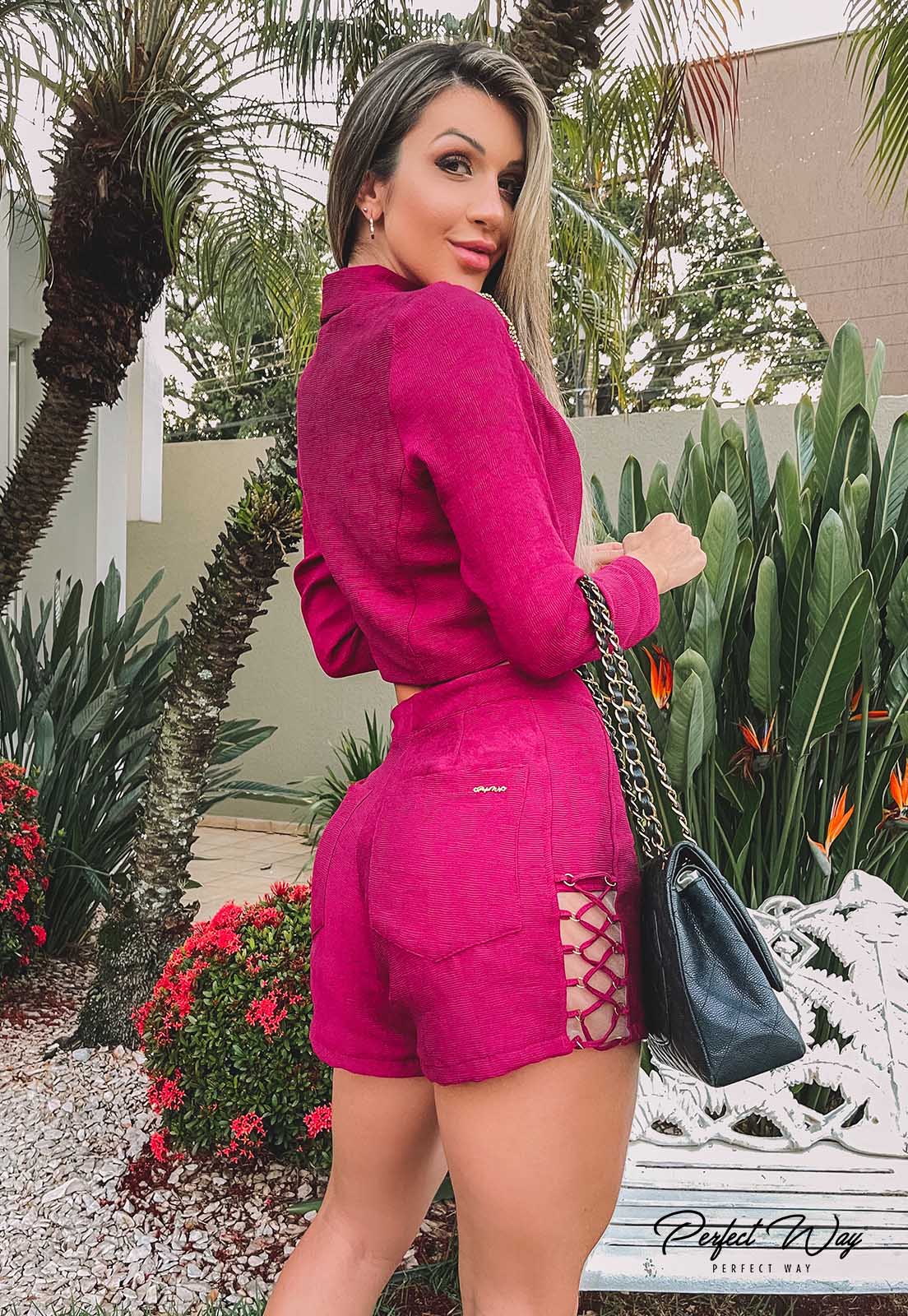 Cropped Blazer and Shorts Set