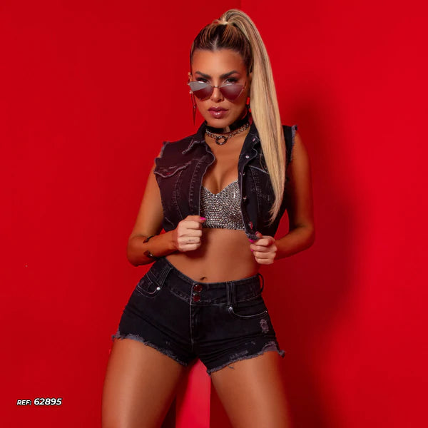 Black Shorts w/ Distress Detail