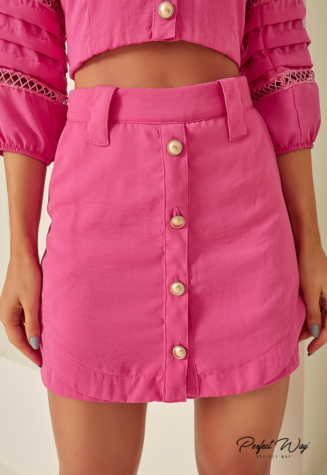 Pink Skort and Cropped Top Set w/ Cutouts