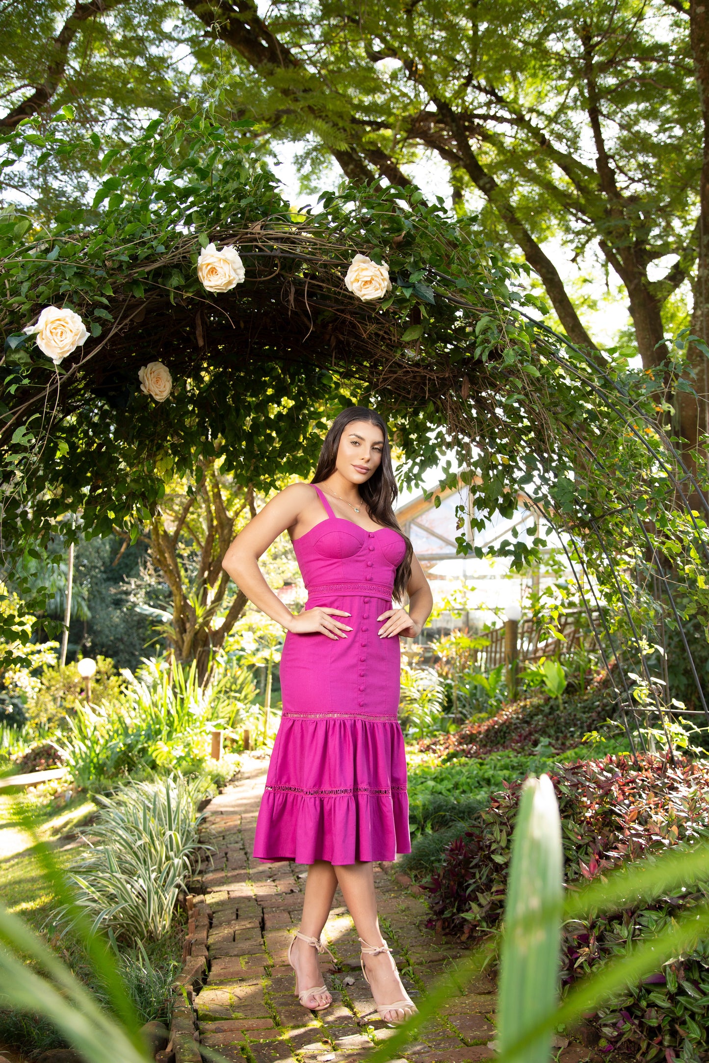 Amor - Dark Pink Midi Dress