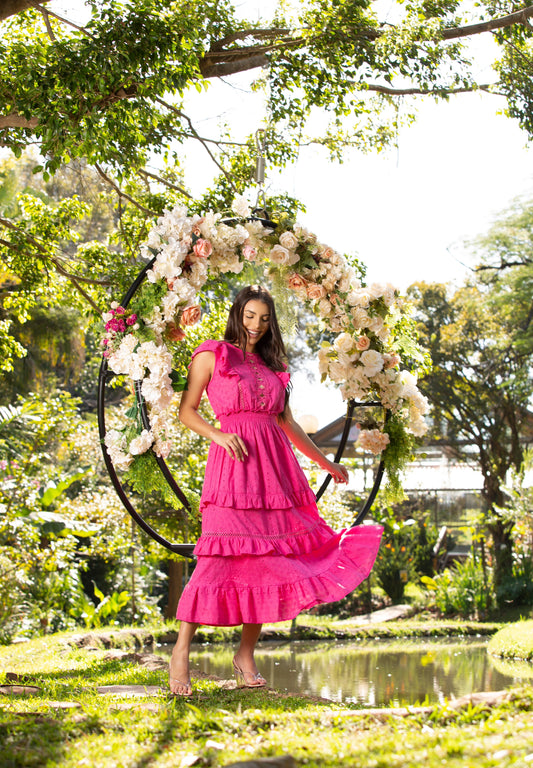 Rouge - Fuchsia Midi Dress