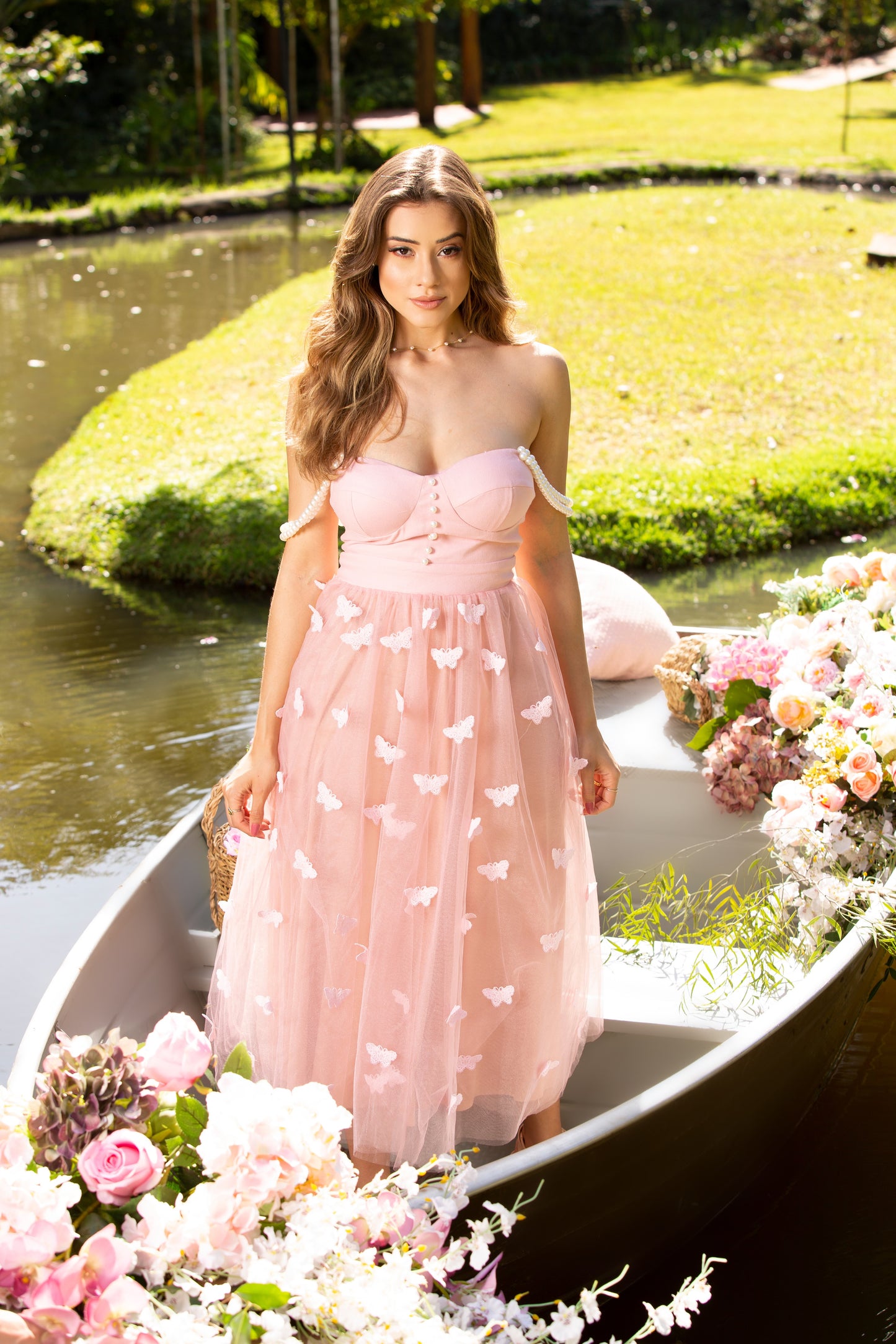 Crystal - Light Pink Midi Dress
