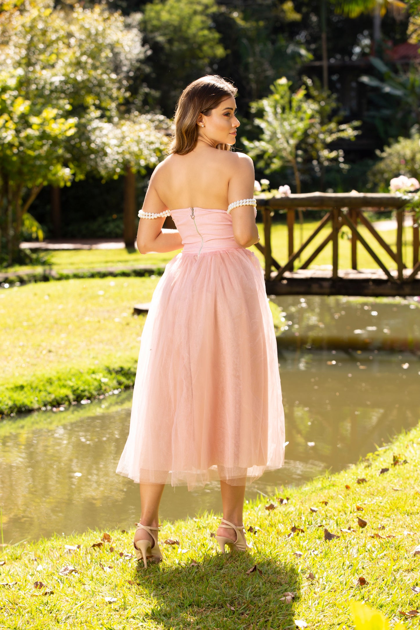 Crystal - Light Pink Midi Dress