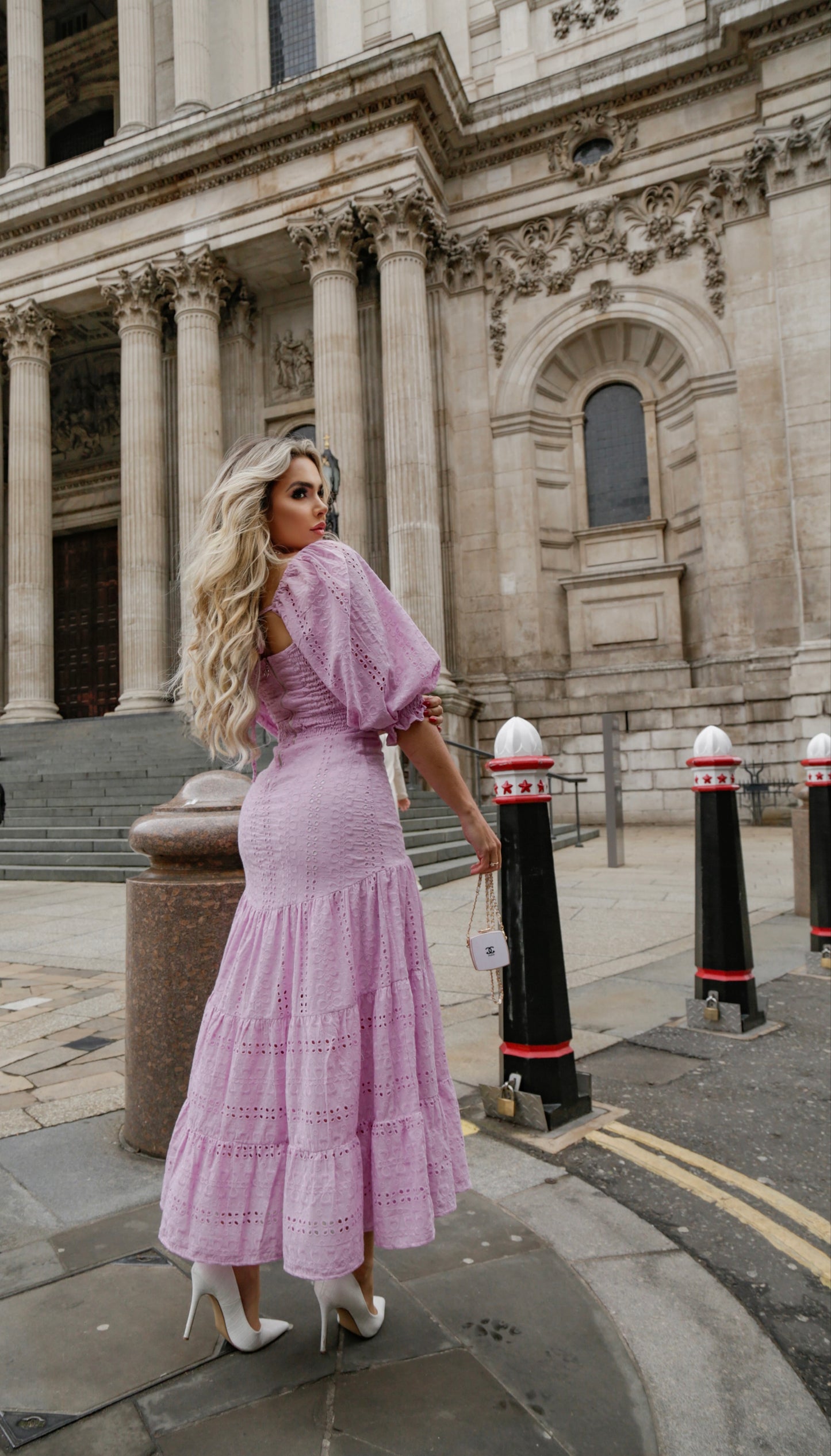 Anne - Light Pink Midi Dress