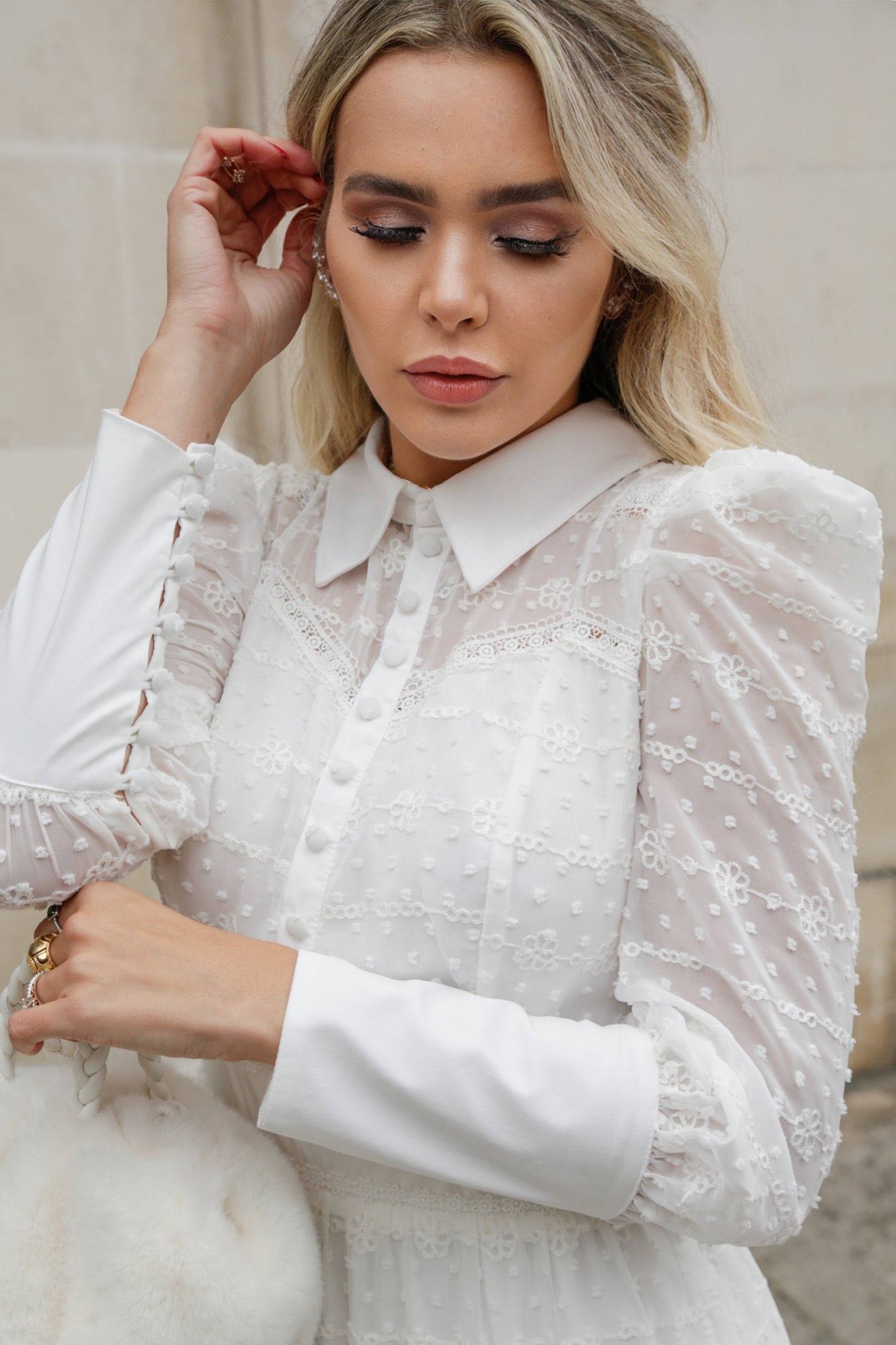 Valentina - White Romantic Midi Dress
