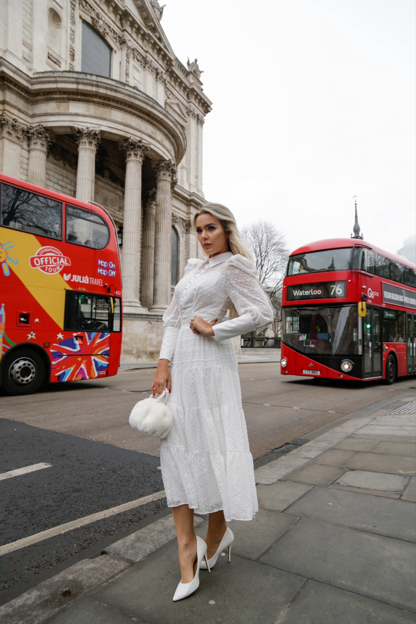Valentina - White Romantic Midi Dress