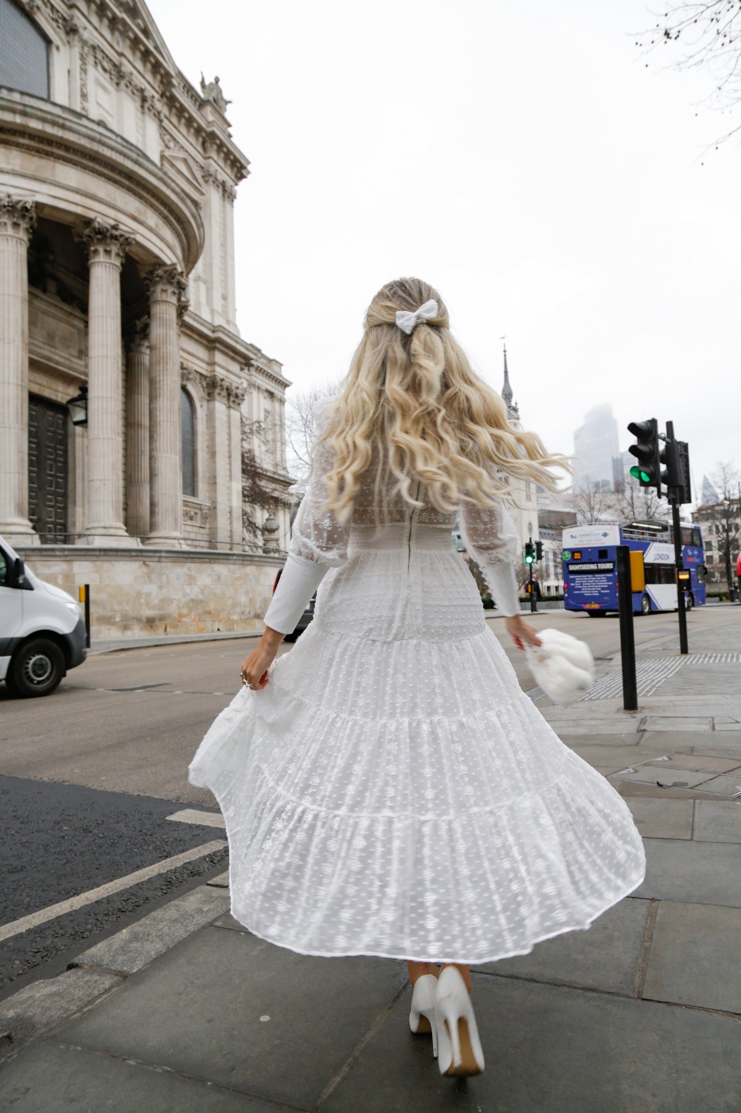 Valentina - White Romantic Midi Dress