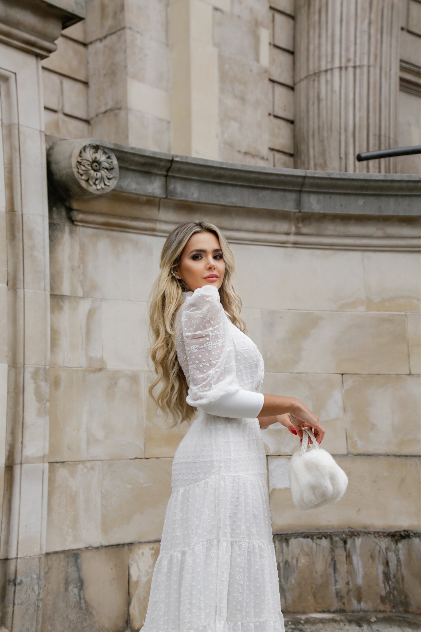 Valentina - White Romantic Midi Dress