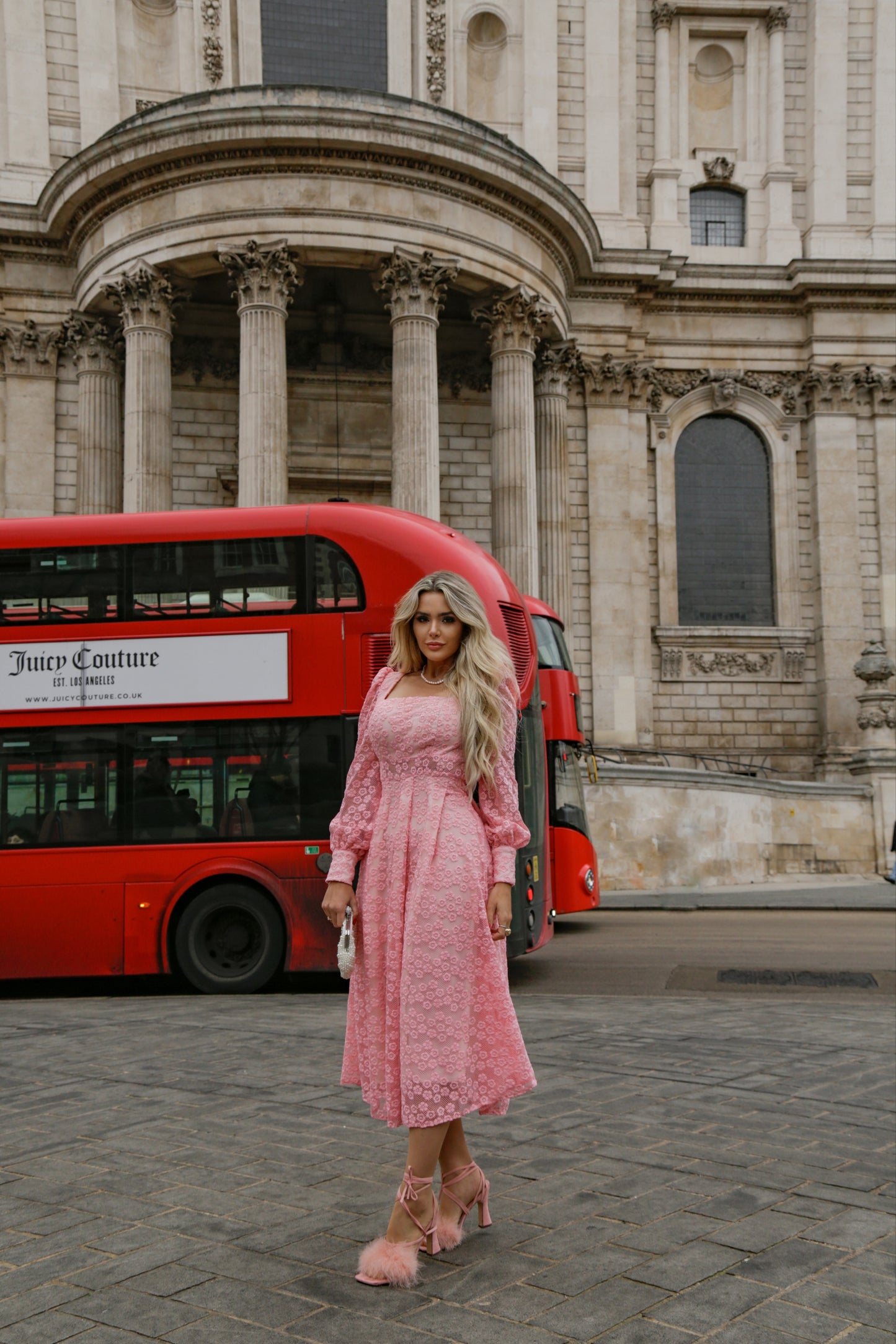 Isabel - Light Pink Midi Dress