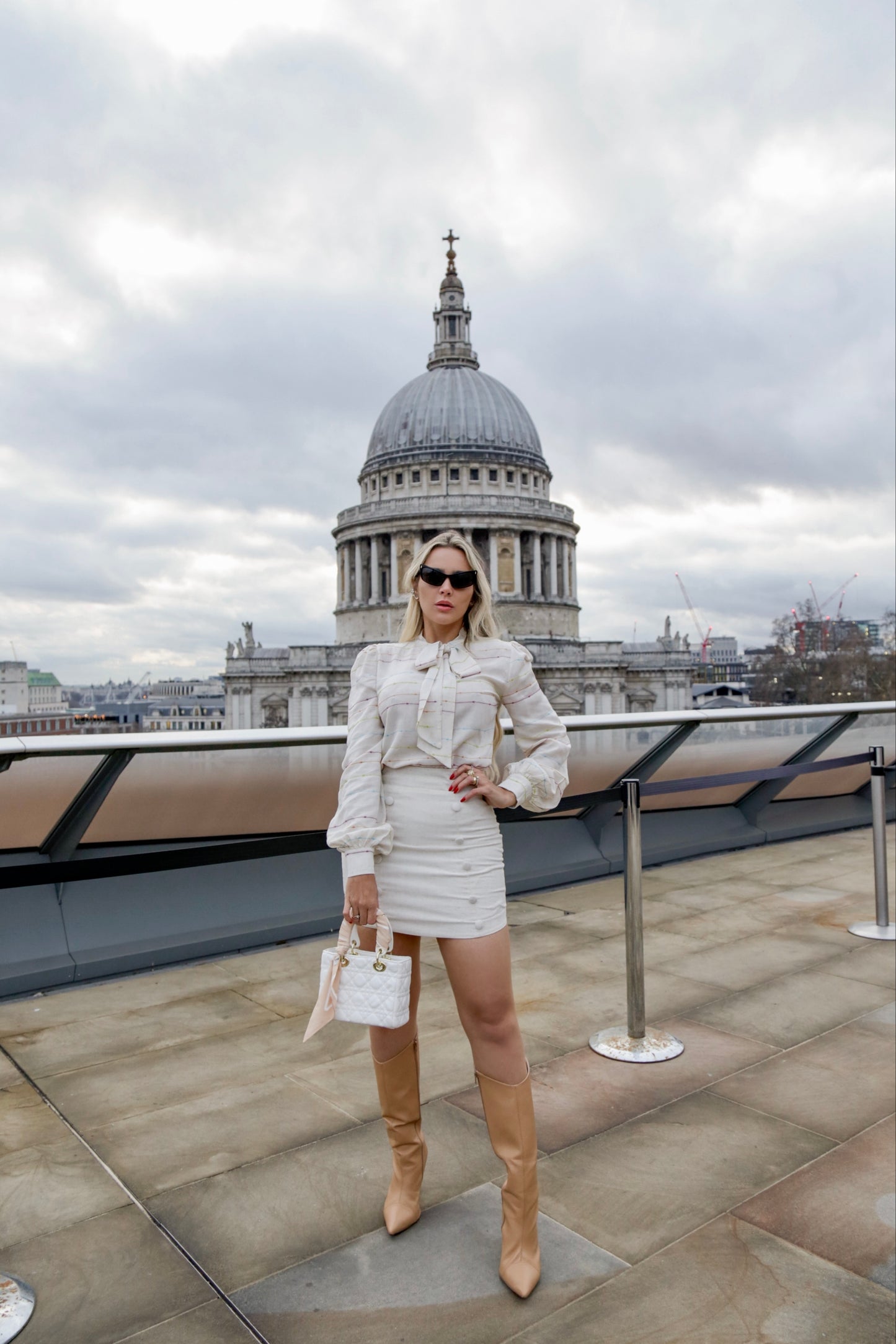 Mary - Beige Blouse and Skirt Set