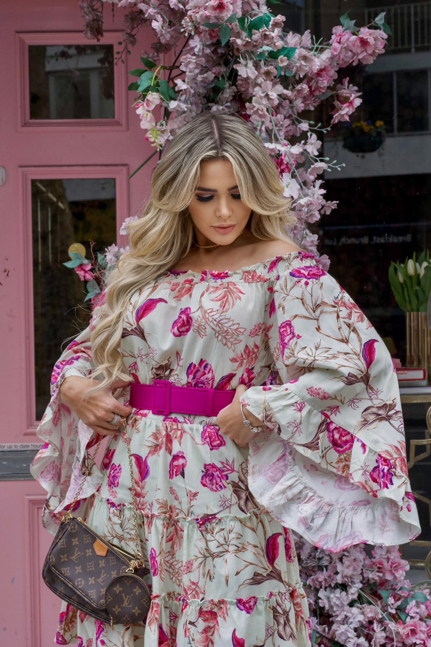 Stella - Short Dress w/ Pink Print