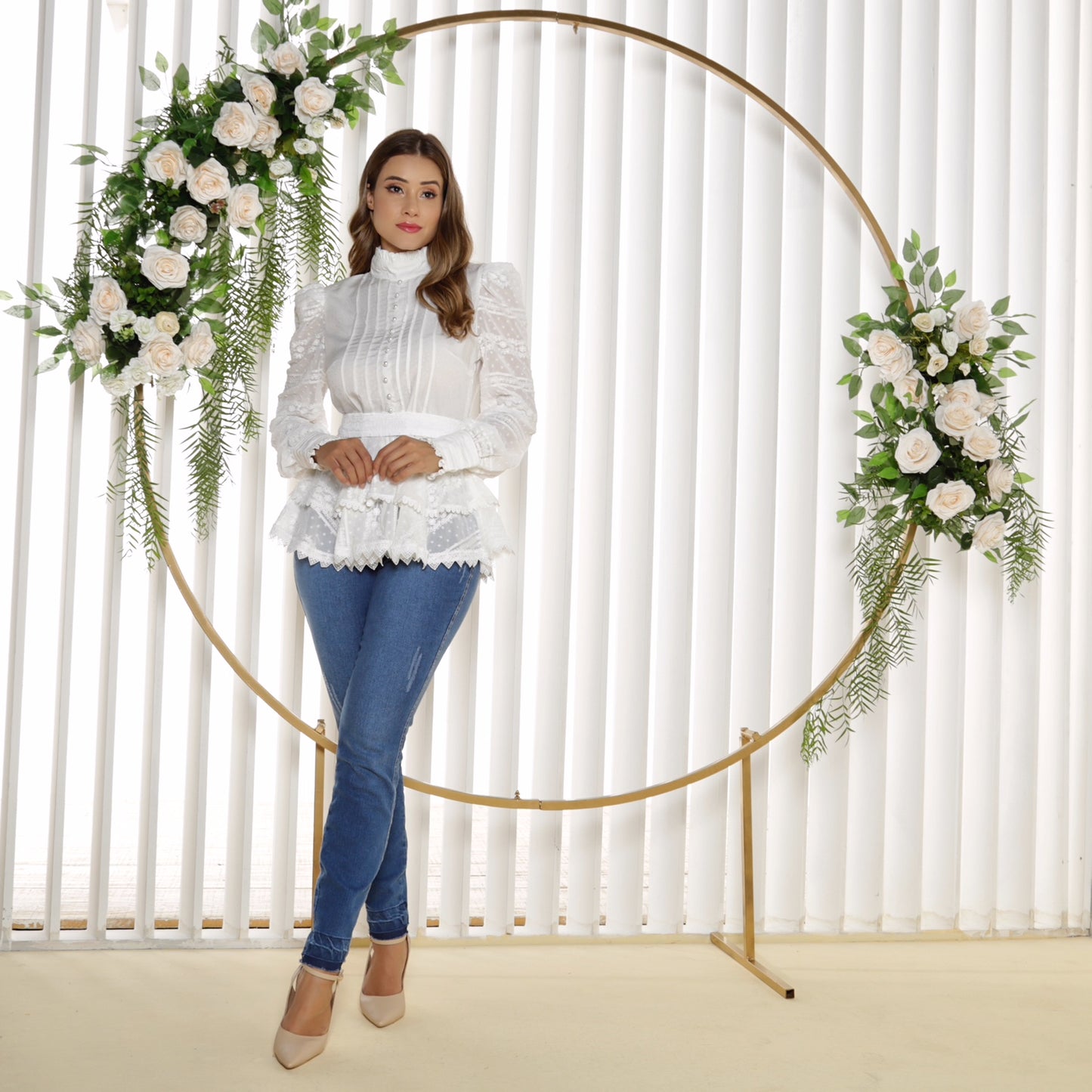 White Peplum Blouse