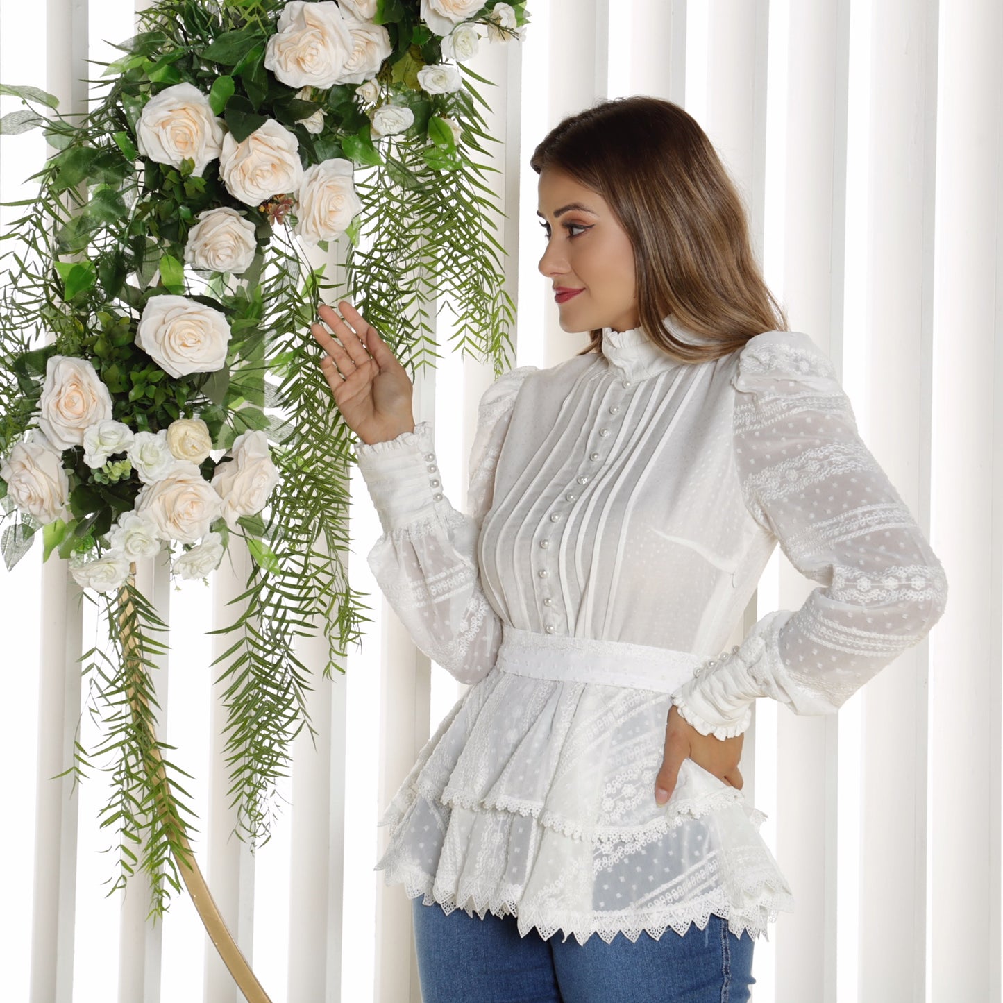 White Peplum Blouse