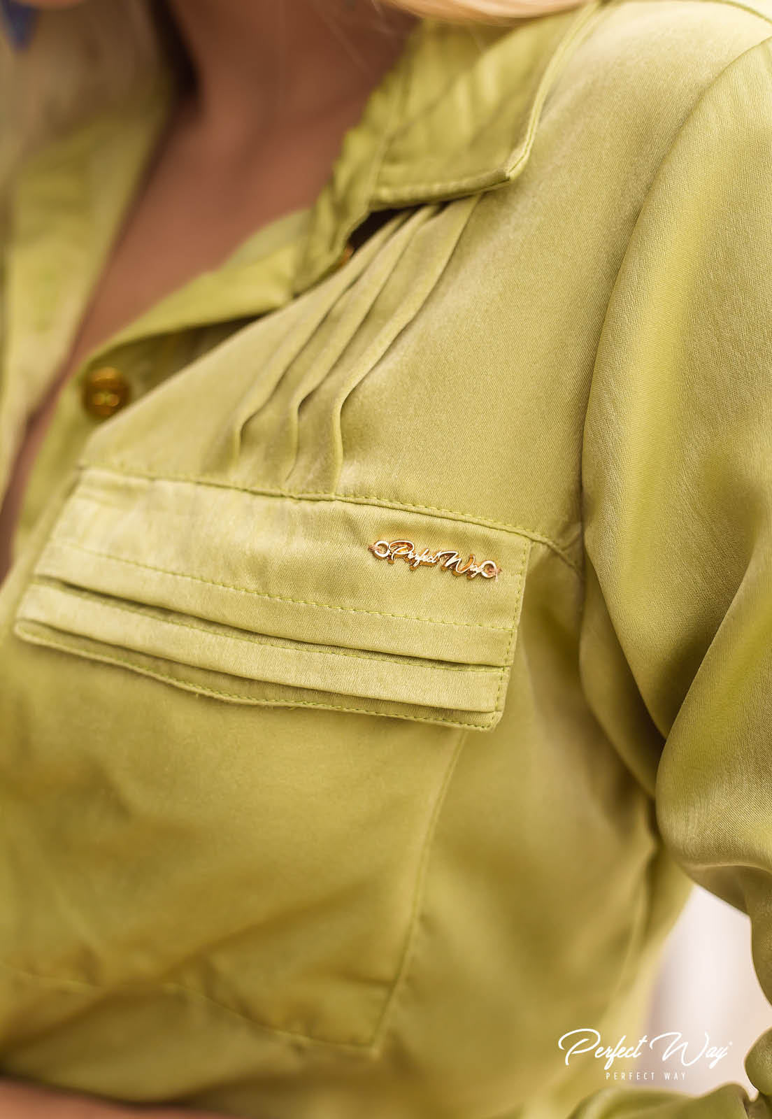 Button Up Blouse w/ Pocket Detail