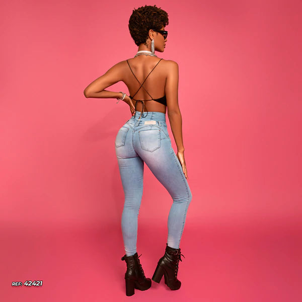 Light Blue High Waist Skinny Jeans