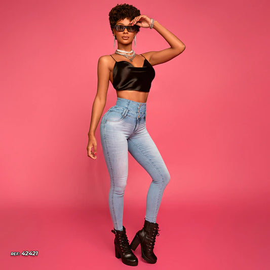 Light Blue High Waist Skinny Jeans