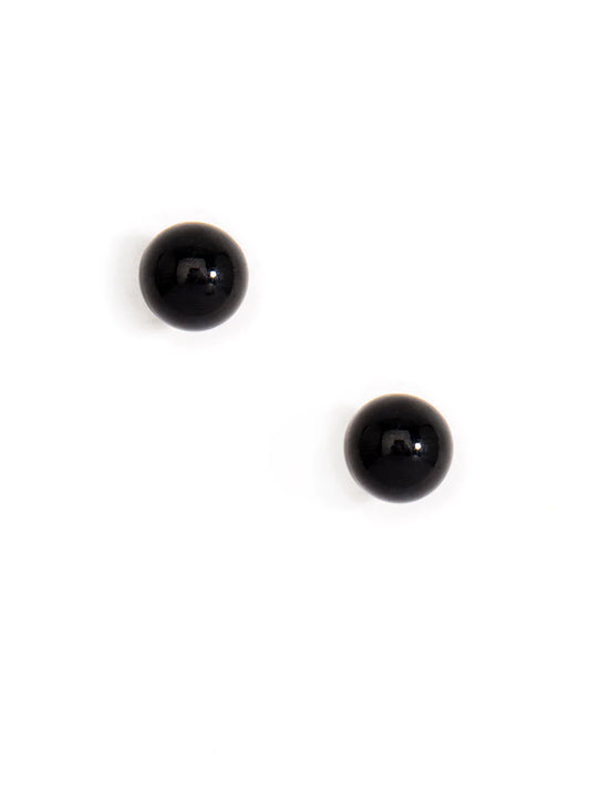 Black Chunky Pearl Stud Earring