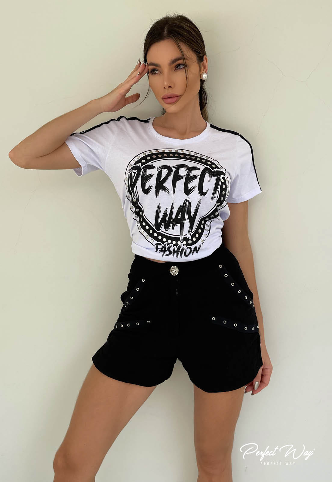 White T-shirt "Perfect Way" Logo