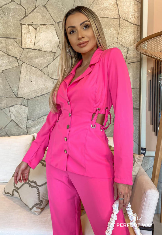 Pink Blazer w/ Waist Cutouts