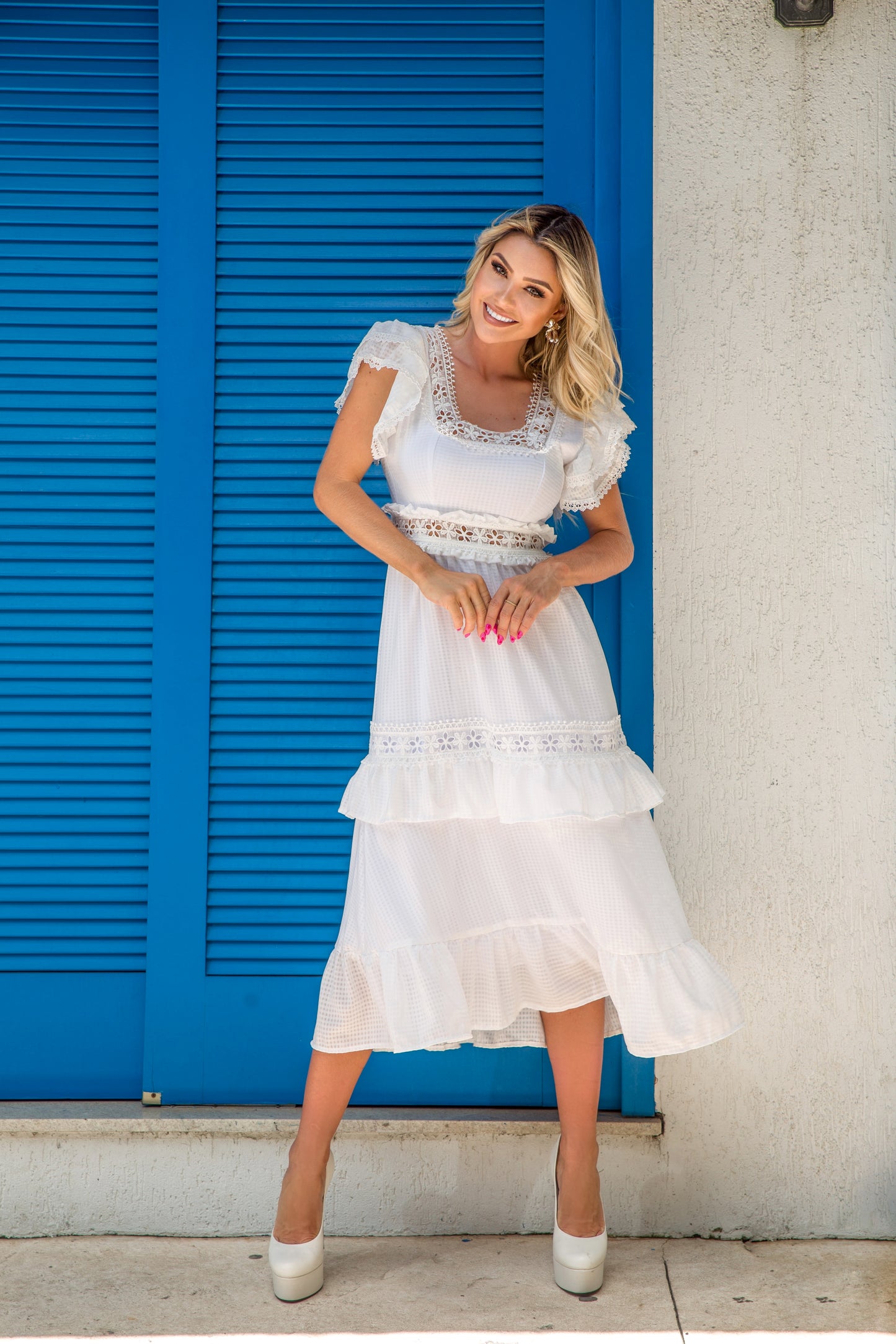 Sonhos - White Midi Dress