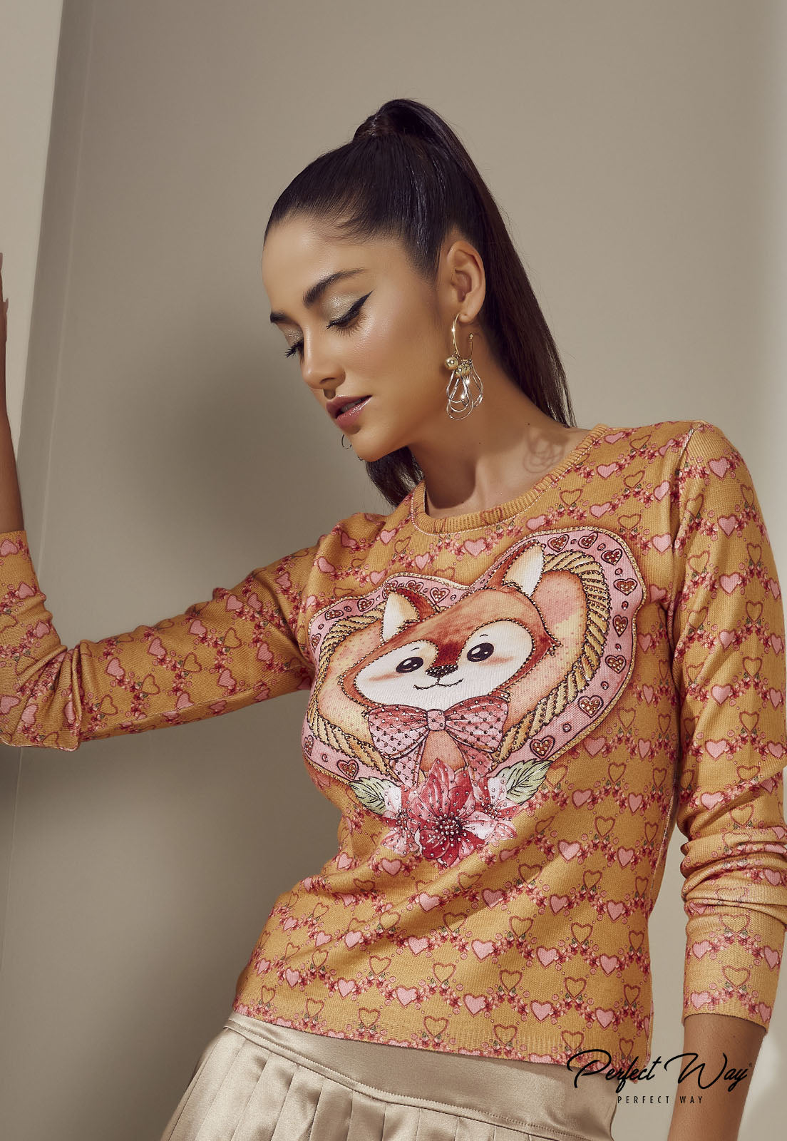 Cute Fox Print Sweater